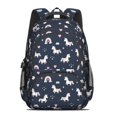 thumbnail image 2 of Unicorn and Rainbow Blue Pattern Backpack for School, Cute School Bag with Adjustable Shoulder Straps and Padded Back, 16.9"x12.6"x5.9", 2 of 5
