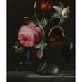 thumbnail image 2 of Simon Verelst 15x17 Black Ornate Wood Framed Double Matted Museum Art Print Titled - Flowers in a Vase (C. 1669), 2 of 5