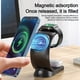 thumbnail image 2 of Estación de carga inalámbrica magnética 3 en 1, con luz ambiental, soporte portátil con cargador de seguridad, compatible con teléfonos móviles, auriculares inalámbricos y relojes, 2 of 8