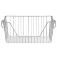 thumbnail image 5 of SANNO 14" Large Stackable Baskets Metal Wire Basket, Storage Organizer Bin Basket with Handles, Open Front for Kitchen Cabinets, Pantry, Closets, Bedrooms, Bathrooms - Large, 3 Pack, 5 of 7