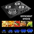Miumaeov 4 Burner Gas Cooktops Built-In Cook Stove Kitchen LPG/NG Gas Hob with Adapter Electronic Ignition 23"