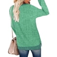 thumbnail image 7 of Sweatshirt for Women Long Sleeve Tunic Tops Color Block Crewneck Sweatshirts Side Split, 7 of 7