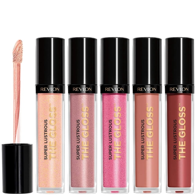 REVLON Super Lustrous The Gloss Set de regalo de brillo labial 5 piezas