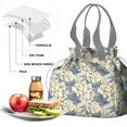 thumbnail image 4 of Pioneer Flower Floral Print Pattern Drawstring Lunch Bag Women - Drawstring Lunch Bag Insulated for Work Office - Stain-Resistant Large Lunchbags for Women with Multi-Pockets, 4 of 6