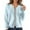 -A-Blue85, variant on FINALGANG New Plus Size Cardigan For Women Solid Color Long Sleeve Jacquard Loose Fit Top Full Zipper Coat Design Durable Soft Fabric
