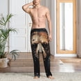 thumbnail image 2 of Sigee Urban Bear With Headphones print Men's Pajama Pants Lounge Sleep Bottoms with Elastic Waistband and Pockets-Medium, 2 of 6
