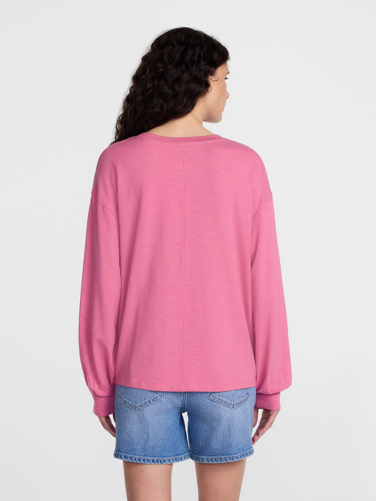 Scenario Women's Oversized Tee with Long Sleeves, Sizes XS-XXXL