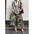 thumbnail image 2 of Pantalones De Pierna Ancha Mujer Cargo Camuflaje Harem Capri Pantalones De Mezclilla Fatiga Del Ejército Pantalones Vaqueros Holgados De Talla Grande, 2 of 7