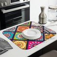 thumbnail image 3 of Boho Floral Dish Drying Mat for Kitchen Counter 16x18 Inch Super Absorbent Microfiber Reusable Washable Dish Drainer Pad for Home and Coffee Bar, 3 of 7