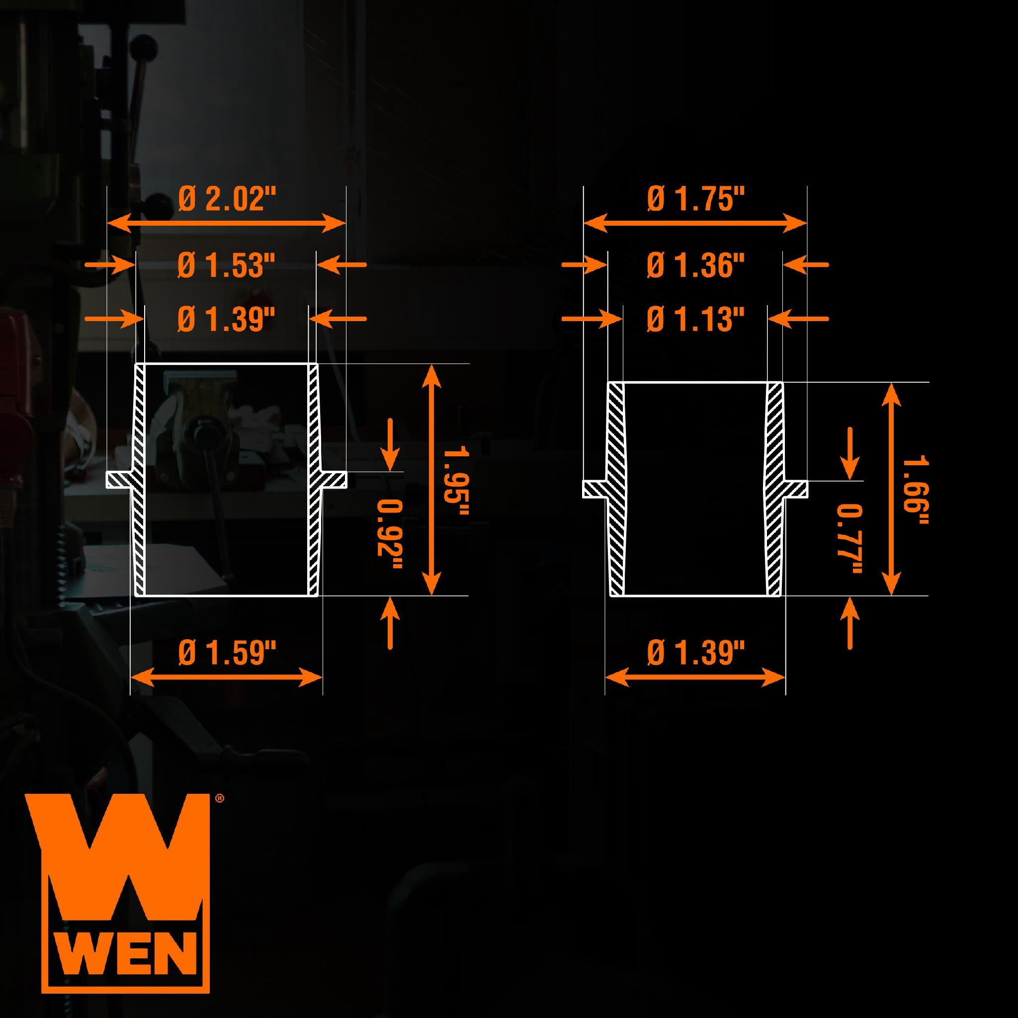 WEN 5-Step Modular Dust Hose Reducer and Adapter Set