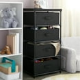 thumbnail image 2 of Juvale 4-Tier Fabric Dresser for Closet - 16.5 x 13 x 33 in, Black - Storage Cabinet with Drawers, Closet Drawers & Bedroom Storage, 2 of 10