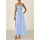 thumbnail image 5 of Vestido largo PRETTYGARDEN para mujer, estampado de verano, azul claro, 5 of 9