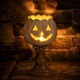 thumbnail image 5 of Sulaicai Rustic White Pumpkin Tealight Candle Holder, Farmhouse Halloween Pumpkin Tea Light Holder, Fall Table Centerpiece Decor for Halloween & Thanksgiving Party (Small), 5 of 7