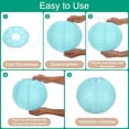 thumbnail image 3 of Uxcell 3Pcs Round Paper Lanterns Paper Lantern Party Decorations Light Blue 14 inch, 3 of 7