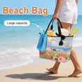 thumbnail image 3 of Spring Red Pink Floral Beach Bag for Women, Large Breathable Mesh Beach Tote Bag, Summer Coastal Beach Wave Ocean Blue Sandproof Lightweight Travel Bags for Vacation Picnic Swimming Pool, 3 of 9