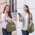 thumbnail image 5 of Hafmall Insulated Lunch Bag for Women Men, Dual Compartment Adult Box, Womens Work, Reusable Tote with Shoulder Strap, Green, 5 of 7