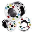 thumbnail image 1 of Mix Color Polka Dots Flesh Tunnel Plug, 1 of 1