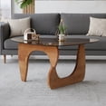 thumbnail image 2 of Modern Glass Coffee Table with Tempered Glass Top & Wood Base, Reception Office Tables, Minimalist Side Table for Living Room Bedroom, 2 of 9