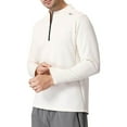 thumbnail image 2 of UVEASISHA Quarter Zip Workout Shirts for Men Waffle Knit Long Sleeve Hiking Shirt Stand Collar Casual Quick Dry T-Shirts Solid Color Pullover Tops White 3XL, 2 of 4