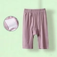 thumbnail image 4 of BADHUB Girls Knee Length Pants Dressy Casual Bermuda Shorts Elastic Waist Solid Color Soft Summer Short Pant Purple 7 Years, 4 of 6