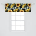 thumbnail image 2 of Summer Floral Window Valance, Vintage Design Sunflower with Butterfly Pattern on Dark Back, Curtain Valance for Kitchen Bedroom with Rod Pocket, 54" X 18", Jade Green Yellow Apricot, by Ambesonne, 2 of 2
