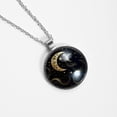 thumbnail image 4 of New Moon Symbol Elegant Glass Circular Pendant Necklace - Handcrafted Jewelry for Women, 4 of 5