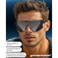 thumbnail image 5 of Grinderpunch Running and Baseball Sport Sunglasses for Men and Women, UV400 Protection - Black, 5 of 7