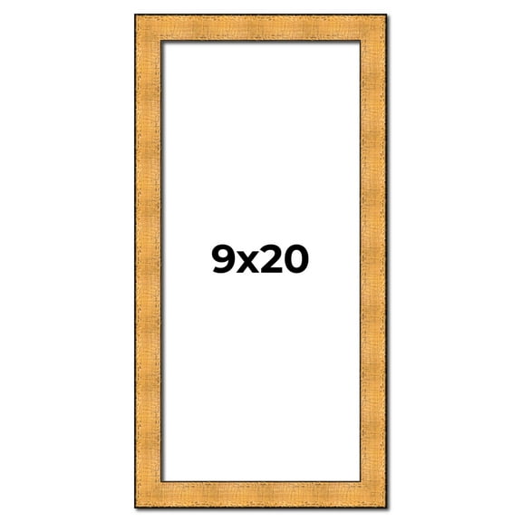 9x20 Frame Gold Rustic Solid Wood Picture Frame | 1.25 Inch Wide Moulding | Rustique Gold