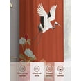 thumbnail image 6 of Red Crane Sheer Curtains 63 Inch Length 2 Panels for Living Room, Vintage Red Teal Spring Floral Botanical Voile Kitchen Curtain Set, Luxury Privacy Drapes Window Treatment for Bedroom, 6 of 7