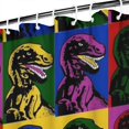 thumbnail image 3 of Colorful PopArt Dinosaurs Pattern Shower Curtain 84"x72" ,Bathroom Decorative Shower Curtains Set with 12 Hooks,Modern Waterproof Washable Shower Curtain, 3 of 6