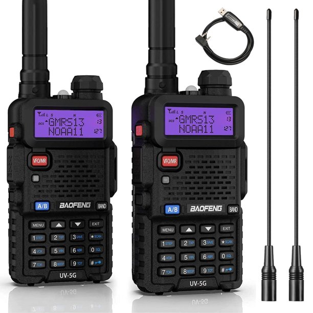 Radio portátil BAOFENG UV-5G (UV-5X) GMRS, paquete de 2 con accesorios