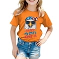 thumbnail image 5 of Toddler Girl's USA 250th Anniversary T Shirt Patriotic American Flag Eagle Graphic Soft Short Sleeve Tee for 1776-2026 US 250th Anniversary Gibobby,9-10 Years,Orange, 5 of 5