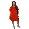 thumbnail image 3 of Robes Décontractées pour Femmes Grande Taille Décontractées à Manches Courtes Mi-Longues Dégradé Été, 3 of 6