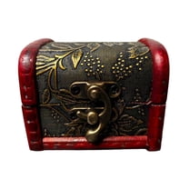 Yakimoto Vintage Wooden Jewelry Storage Box and Keepsake Chest, 2 Piece Set