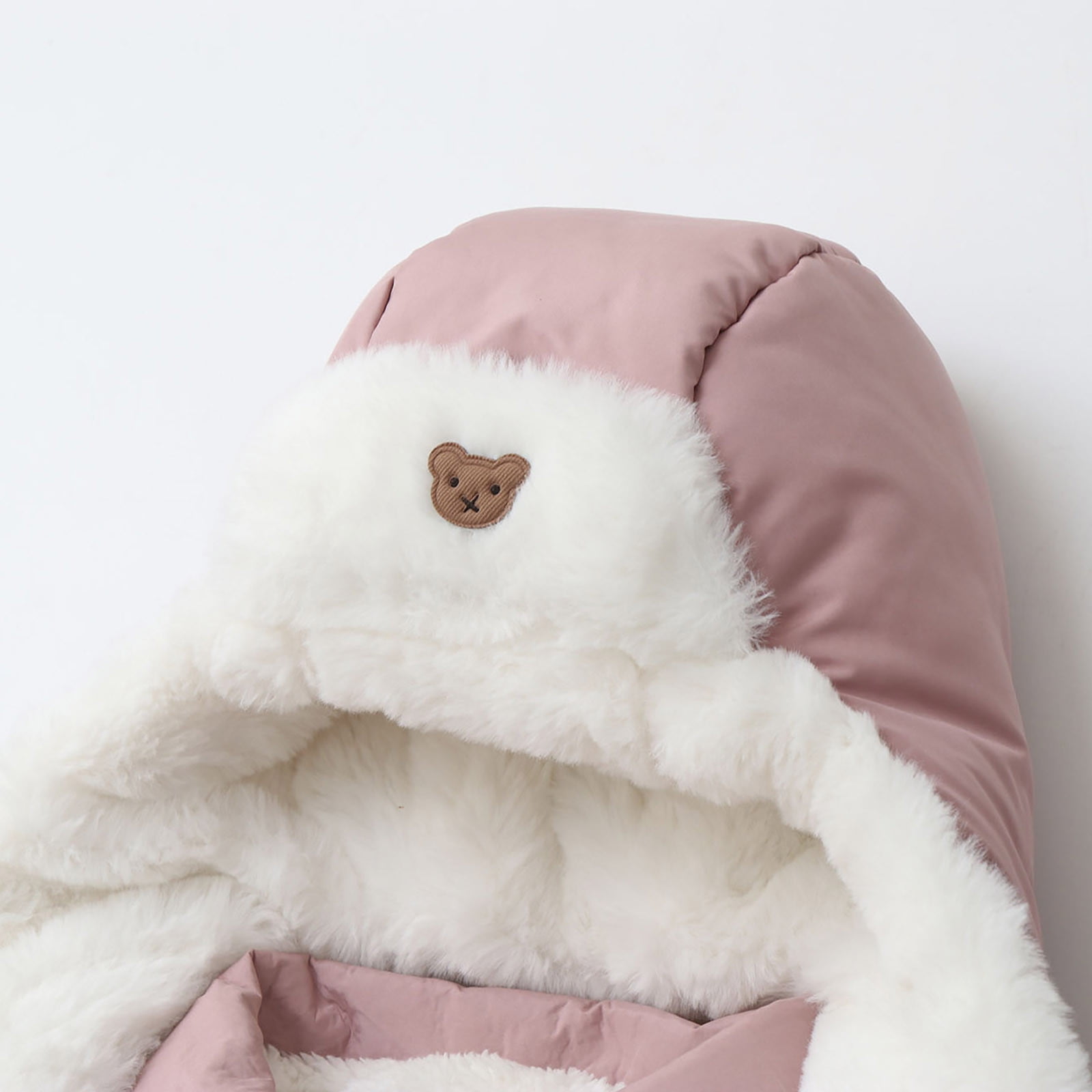 Winter Warm Bodysuit Solid Cute Bear Hooded Puffer Romper Boys Girls Snowsuit One Piece Jumpsuit
