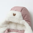 thumbnail image 5 of Winter Warm Bodysuit Solid Cute Bear Hooded Puffer Romper Boys Girls Snowsuit One Piece Jumpsuit, 5 of 9