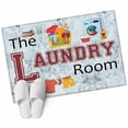 thumbnail image 2 of 2x3 Door Mat Rug, Laundry Room Non-Skid Rubber Backing Large Rectangle Rugs - Living Room Bedroom Home Office, Blue Cartoon Washing Machine Clothes Indoor Floor Mat Carpets Washable Rug, 2 of 9