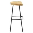 thumbnail image 4 of Counter Stool Chair, Set of 2, Brown Oak, Wood, Metal, Bar Pub Cafe Bistro Dining Kitchen Hospitality Restaurant, Modern Contemporary HB36684, 4 of 10