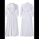 thumbnail image 3 of Vestido Plisado para Mujer, Cuello en V, Larga, Corte A, para Iglesia, Trabajo Formal, Negocios, con Cinturón XXXL, 3 of 10