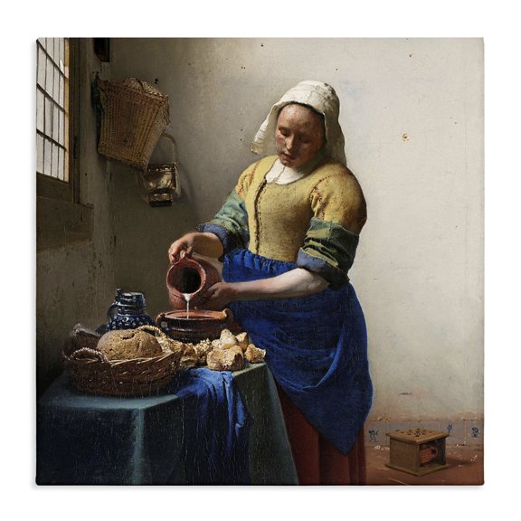 Stupell Industries Transitional The Kitchen Maid Johannes Vermeer Classical Canvas Art, 36 x 36, by one1000paintings