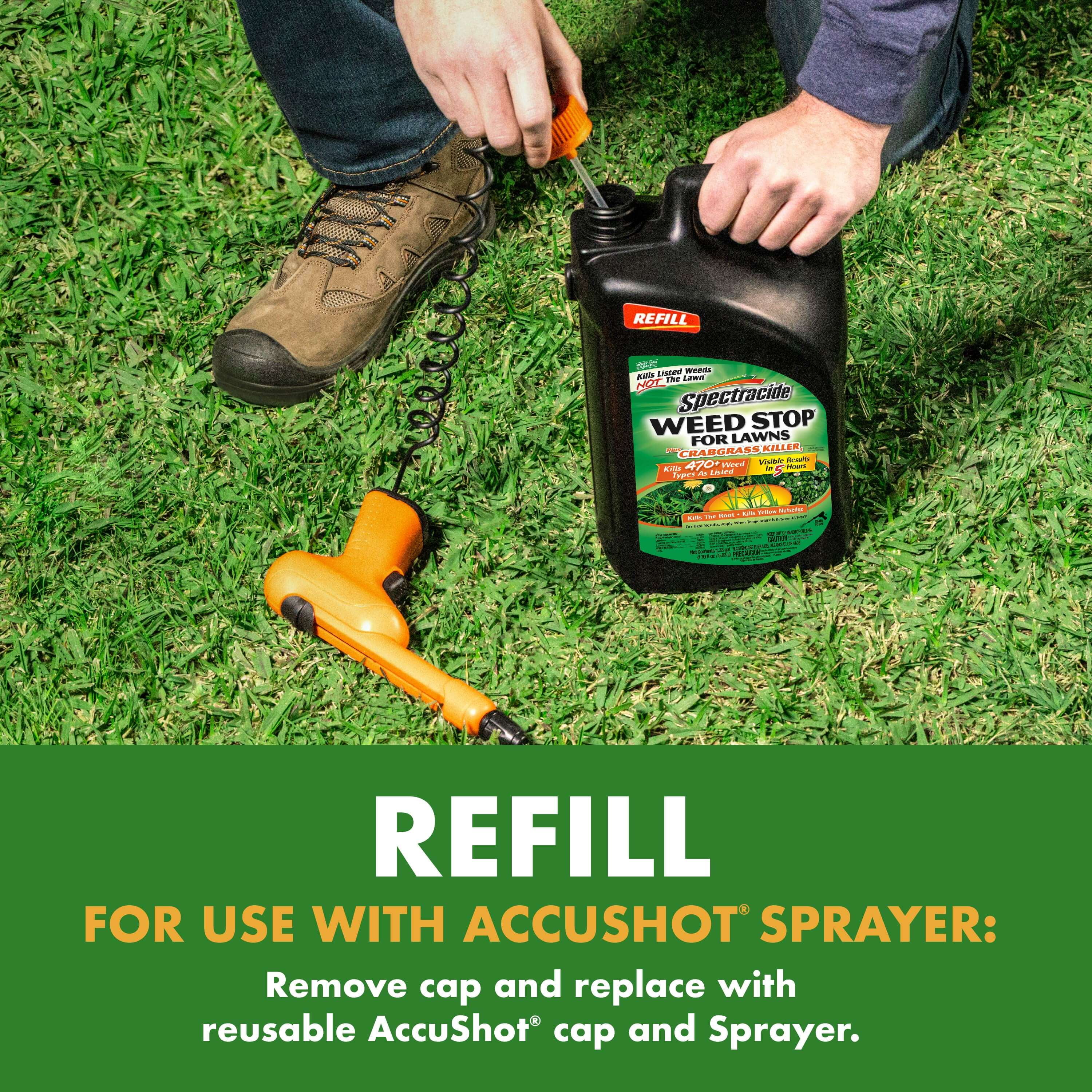 Spectracide Weed Stop for Lawns Plus Crabgrass Killer AccuShot Refill, 1.33 Gal.