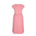 thumbnail image 6 of Daiosportswear Womens Casual Cap Sleeve Midi Dress Crewneck Swing Flowy Empire Waist Long Dress , Women'S Short-Sleeved Sundress Pink S(S), 6 of 6