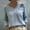 Light Blue, variant on Womens Long Sleeve Shirts for Women Asymmetrical Cutout Cold Shoulder V Neck Long Sleeve Cotton Linen Summer Shirts for Women White XL
