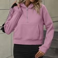 thumbnail image 4 of VISALY Half Zip Pullover Tunic Sweatshirt Half Zip Sweatshirts Cropped Hoodies Quarter Zip Up Pullover Sweaters Fall Outfits Winter Clothes Casual Sweaters Tunic Sweater Fall Sweatshirts Purple Xxl, 4 of 7