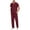 Burgundy, variant on Scrubs Set for Men V-Neck Stretch Short Sleeve Scrub Top and Elastic Waist Jogger Pants with Multi-Pocket Anti Wrinkle Soft Nursing Uniform Set Working Uniform Set Gray
