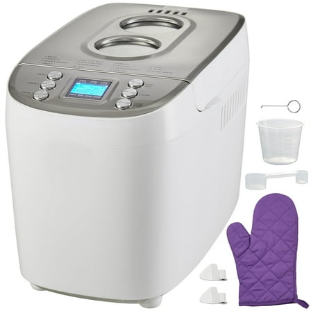 VEVOR 3LB 15-in-1 Bread Maker Automatic Compact Dough Machine Nonstick White