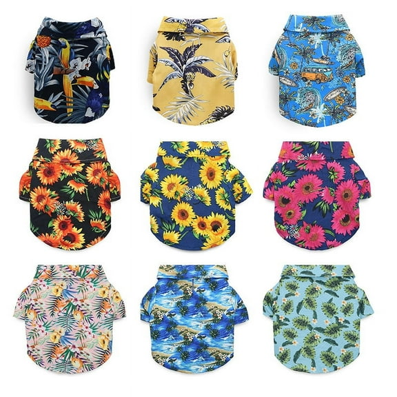 Pet Summer Printed Shirt, Dog Thin Short Sleeves Dog Shirt Clothes Summer Vest Costume Beach Pattern, XS/S/M/L/XL