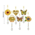 thumbnail image 3 of 6 Pcs Diamond Art Kits Sunflower Diamond Wind Chimes Kit Diamond Art Suncatchers Double Sided Butterfly Ornaments with Crystal Pendant for Adults Summer Home Garden Hanging Ornament, 3 of 8