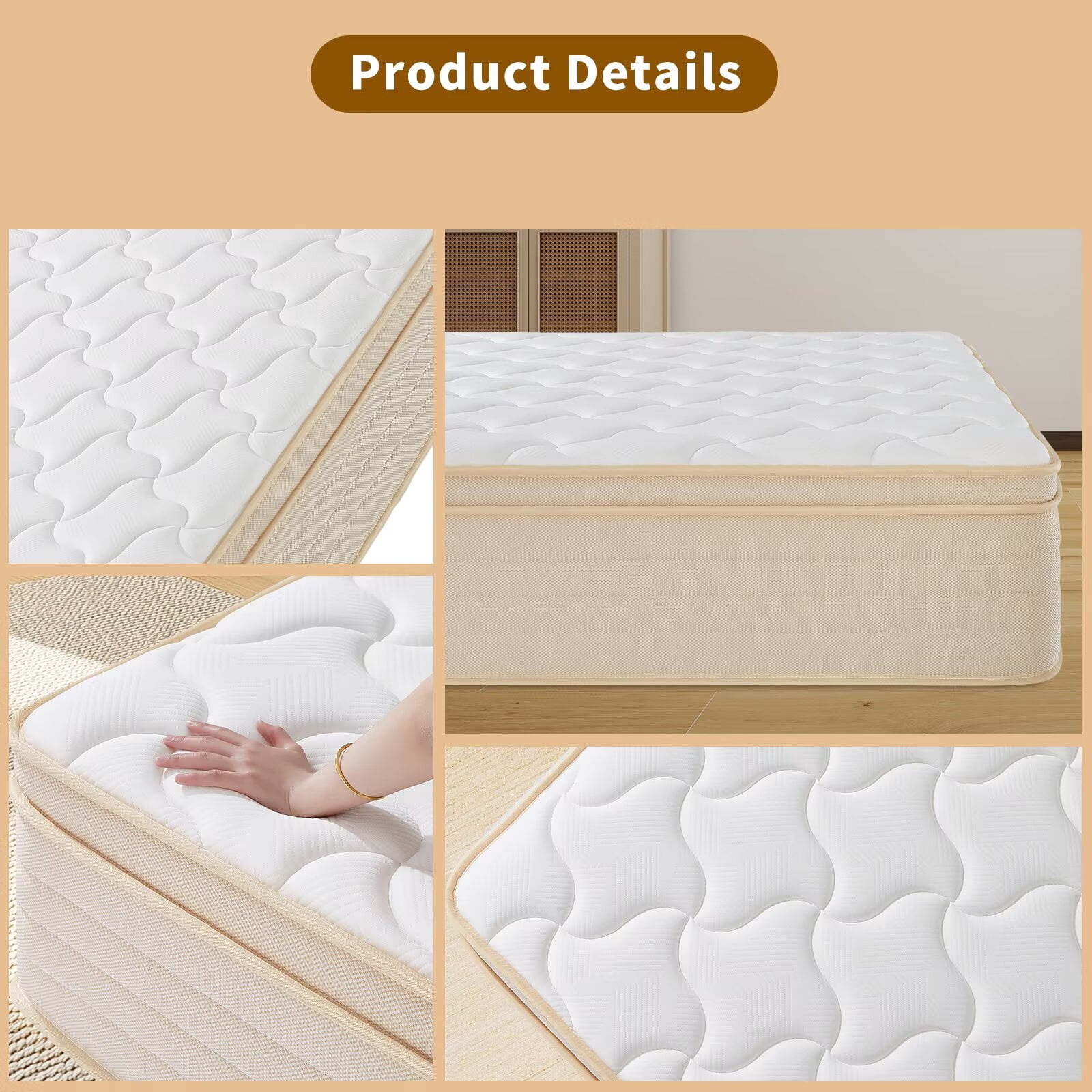 Twin Size Mattress [Upgraded Strengthen],10 Inch Gel Memory Foam Hybrid Twin Mattress in a Box with Independent Pocket Spring, Extra Edge Support, Medium Firm, Back Pain Pressure Relief