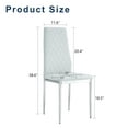thumbnail image 3 of LUFTUT Dining Chairs Set of 6, Light Gray PU Leather Upholstered High Back Dining Room Chairs, Modern Side Chairs with Chrome Metal Legs, Diamond Pattern, Easy to Clean, 3 of 10